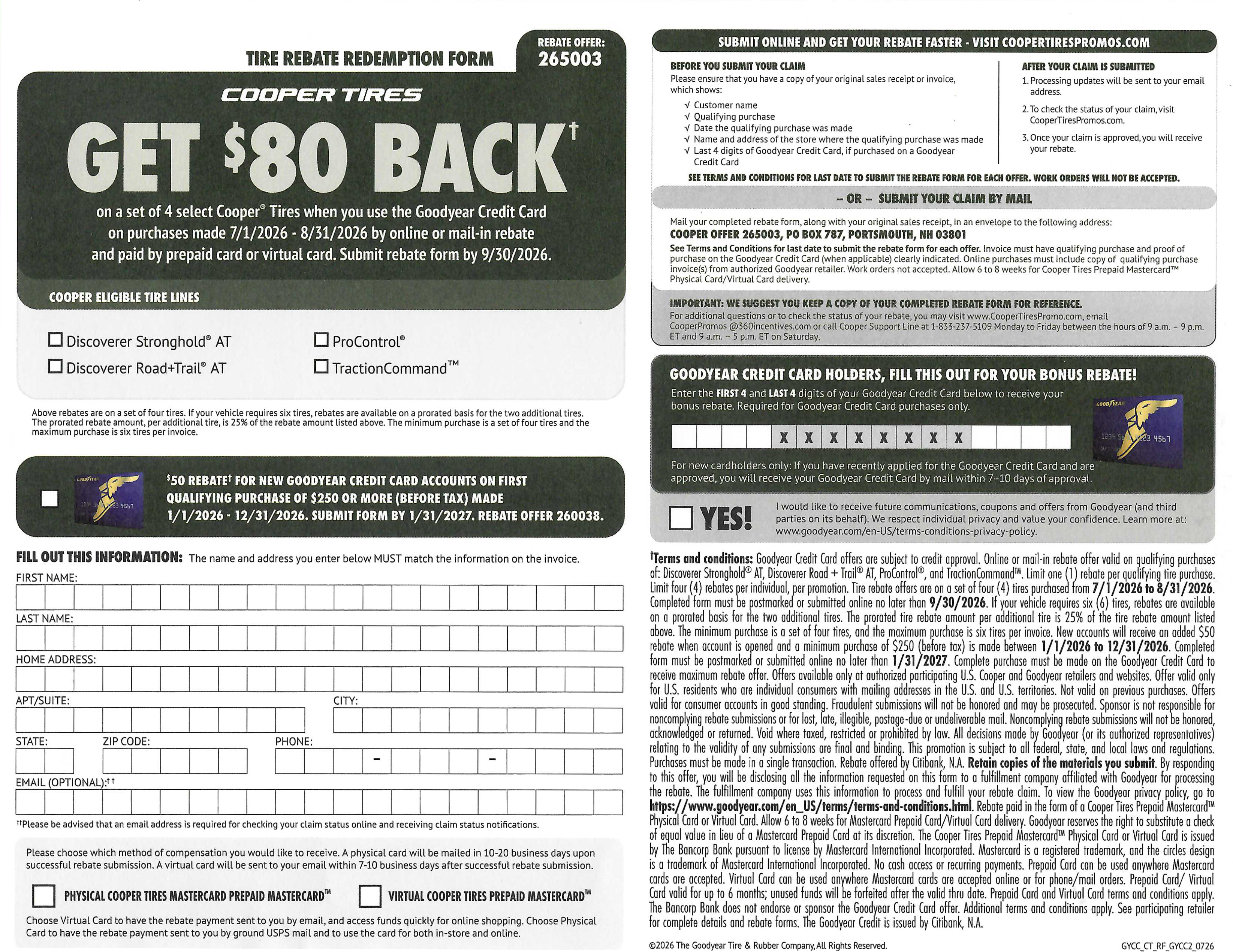 Tri Action Auto Repair | Cooper Tires Rebate Offer