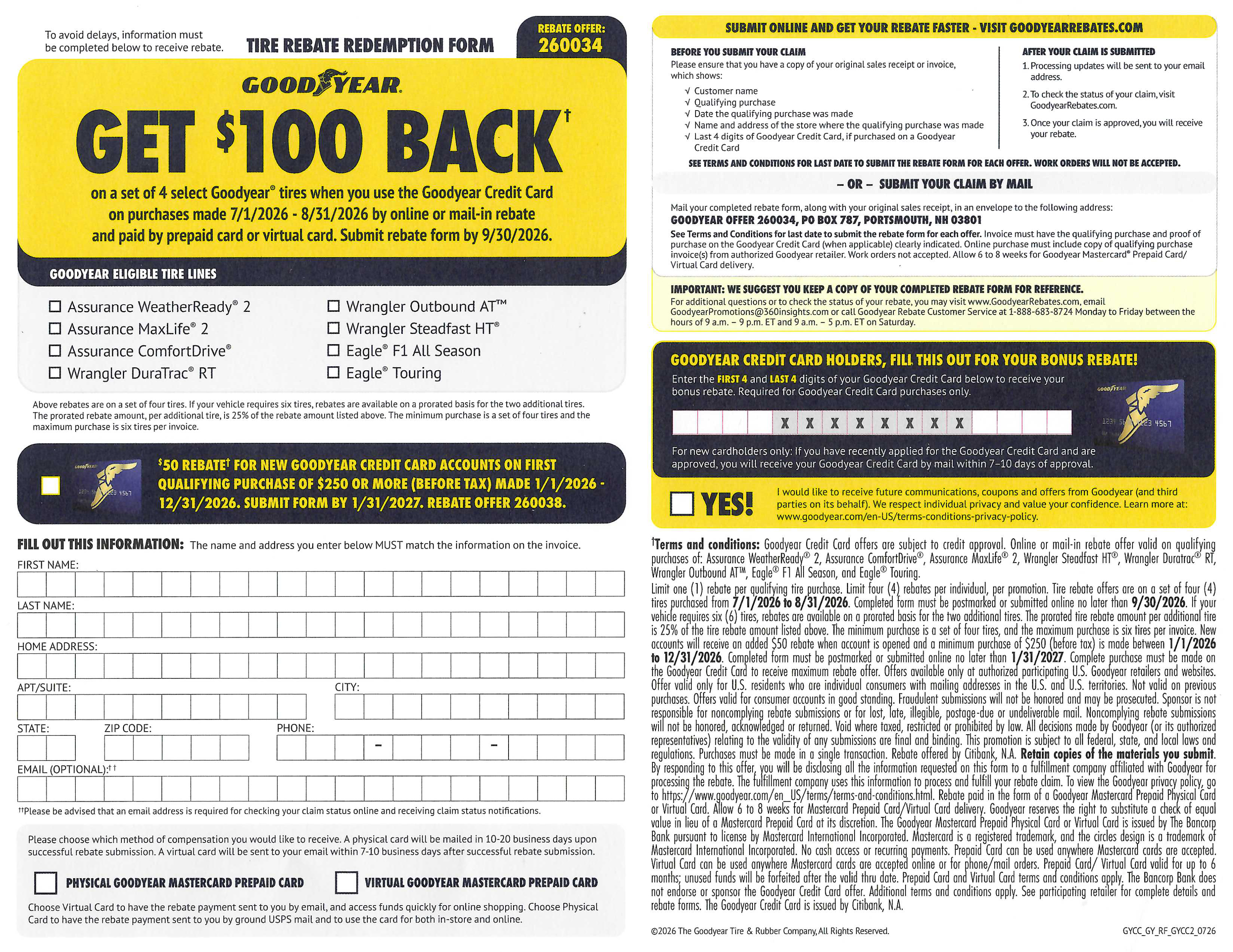 Tri Action Auto Repair | Goodyear Rebate Offer